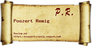 Poszert Remig névjegykártya